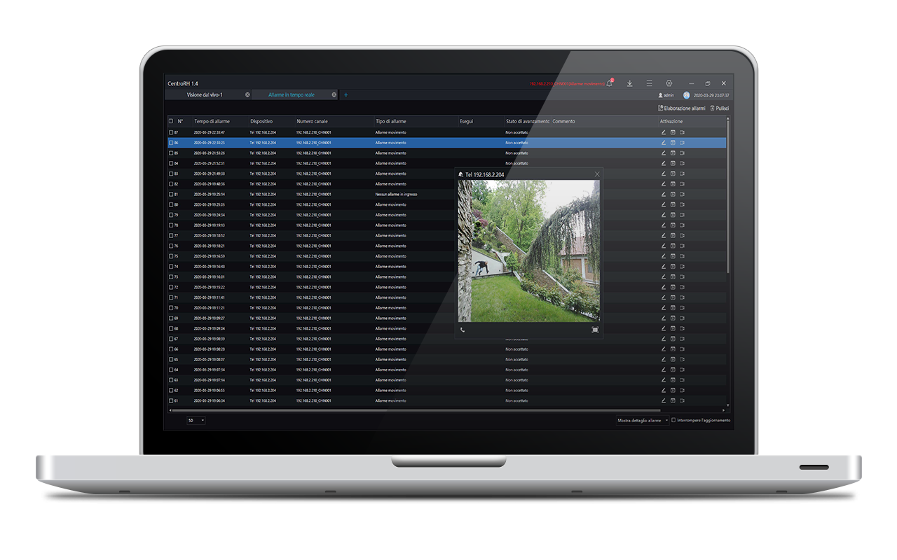 Controllo telecamera IP da browser